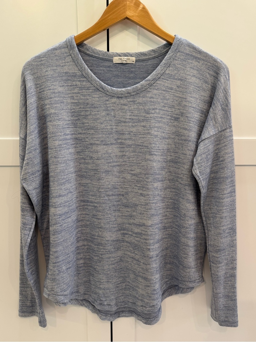 Rag & Bone Oversized long sleeve stretch sweater high-low hem Blue Size L